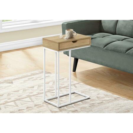 DAPHNES DINNETTE 25 in. Natural & White Metal Accent Table DA3072185